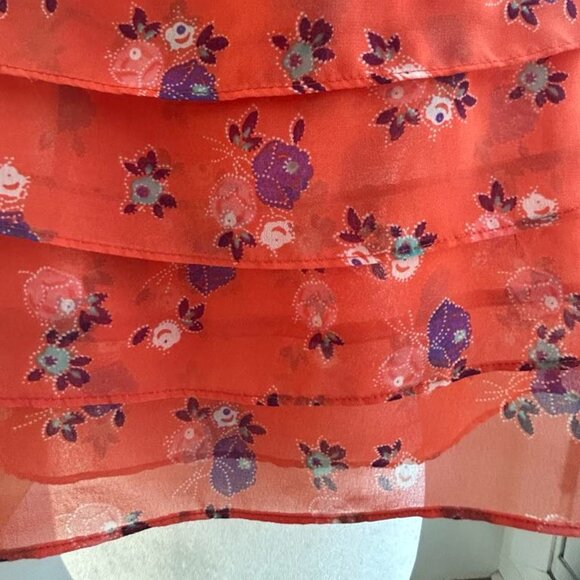 Vintage American Eagle Outfitters Orange Sheer Floral Sleeveless Top – XS - Picture 2 of 9